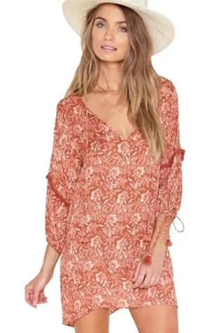 Amuse Society Costello Fringe Mini Dress Small thumbnail 1