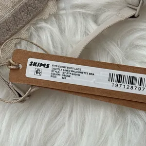 Skims Fits Everybody Lace Lightly Lined Balconette Bra Stone Size 42B thumbnail 9