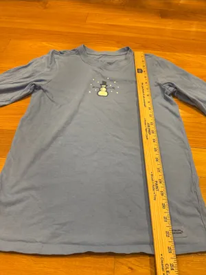Life is good women’s crushes snowman long sleeve shirt size xsmall. thumbnail 4
