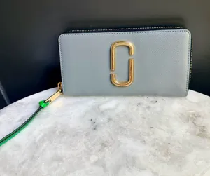 NWT Marc Jacobs The Snapshot J-Marc Zip Around Wallet Saffiano Colorblock 💙🩶💚 thumbnail 1