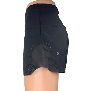 Lululemon Womens Black Eyelet Scalloped Pull On Activewear Running Shorts Size 2 thumbnail 2