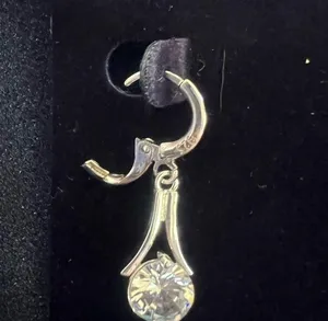 Swarovski Round Drop Crystal Silver Finish Pierced Earrings SKU#801 thumbnail 6