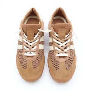 Verdict Women's Tan Mesh Suede Soccer Style Sneakers Size 6 Gum Sole thumbnail 2