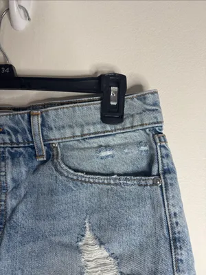 Revice Los Angeles Cut-off Distressed Fringed Rigid Denim Jean Shorts size 27 thumbnail 5
