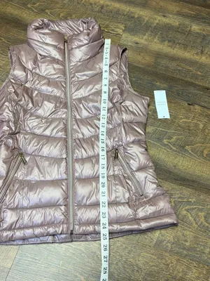 Calvin Klein Puffer Vest Womens Medium Pink Shiny Quilted Full Zip New thumbnail 5