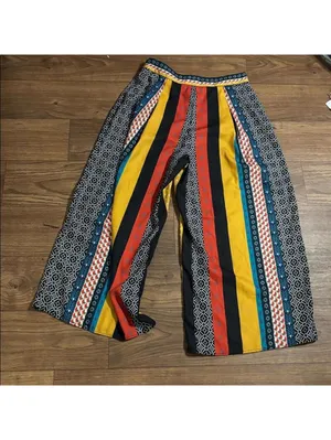 Jealous Tomato Multicolor Patterned Wide Leg Palazzo Flare Pants Office Boho thumbnail 4