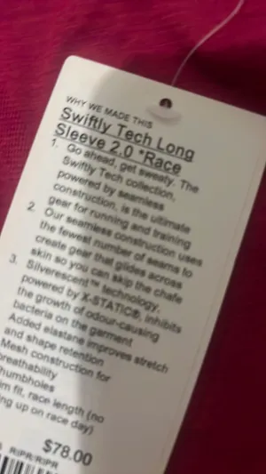 Lululemon Swiftly Tech Long Sleeve 2.0 thumbnail 2