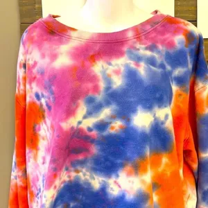 Wild Fable Bright and Comfy Tie Dye Crewneck Cropped Sweatshirt- XXL thumbnail 2
