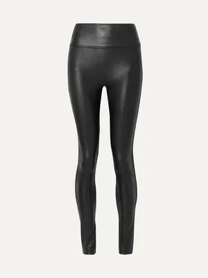 Spanx Faux Leather Leggings - Medium Petite (M/P) - Metallic Black🎀 thumbnail 3
