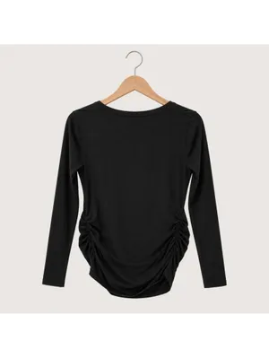 Old Navy Maternity Black Long Sleeve V-Neck Basic Top XS thumbnail 3