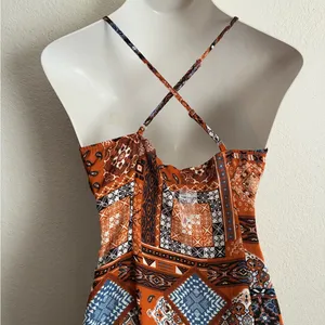 🆕Blu Pepper Patchwork Criss Cross Back Maxi Sundress S🆕 thumbnail 6
