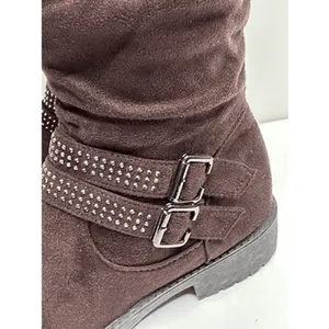 Wanted Brown Faux‎ Suede Slouch Knee High Studded Buckle Boots Size 5.5 thumbnail 6