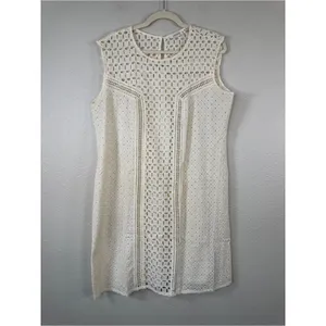Sundance Cream Lace Shift Mini Dress Womens XL Summer Casual Boho Beachy thumbnail 8