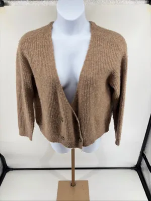 L’Agence Jamison Double-Breasted Cardigan Womens Size S Tan Cropped thumbnail 6