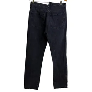Agolde Criss Cross High Waist Jeans 29 Womens Black Shambles Cotton Frayed thumbnail 2