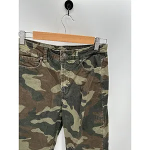 American Eagle Camo Mom Jeans Womens 4 Regular Green Corduroy Super Stretch HE17 thumbnail 4