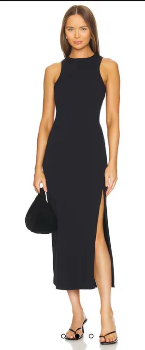 L*Space x Anthropologie Sawyer Midi Dress in Black size Large (L) thumbnail 1