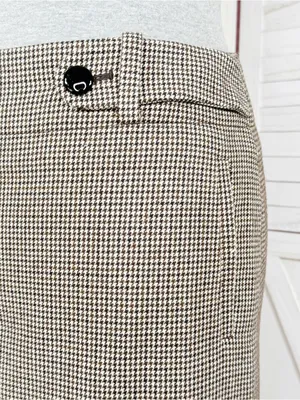 Banana Republic Houndstooth Wool Blend Pencil Skirt Brown Cream 6 Preppy Office thumbnail 5
