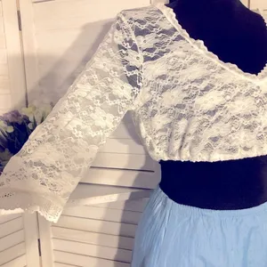 Vintage Peasant Skirt white lace top coquette romantic fairy Ren fair whimsy S thumbnail 10