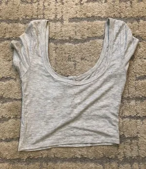PacSun Gray Scoop Neck Top thumbnail 4