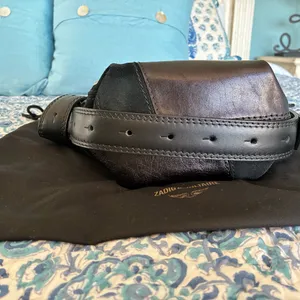 Zadig & Voltaire Black Leather Le Cecilia Patchwork Silver Studded Shoulder Bag thumbnail 10