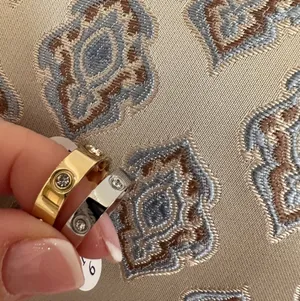 Boutique Sparkling Simulated Diamond 14k Yellow Gold Band, Size 8‎ NWT thumbnail 7