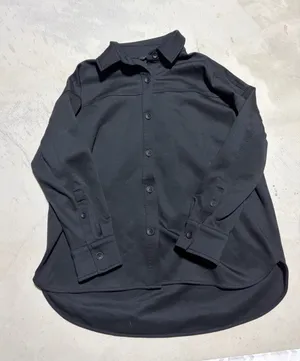 Athleta black button down shirt jacket shacket small thumbnail 1