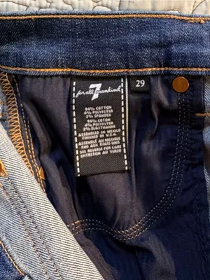 💥NWT 7 For All Mankind Edie High Rise Crop Straight Jeans Grommet Raw Hem~29🧡 thumbnail 12