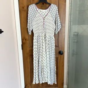 Nurture Westbound Maxi Dress Med Patchwork Boho Peasant Cottage Ren Fair NWT thumbnail 2