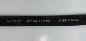 Chico's black leather western retro style womens belt size small thumbnail 3