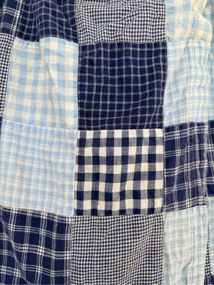 VTG y2k boho chic Blue Patchwork wrap Midi Skirt with Button Detail Size 14 thumbnail 3