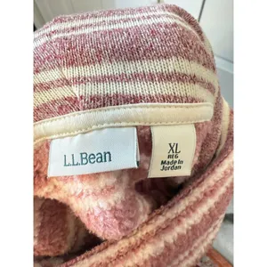 LL Bean Maroon Striped Cowl Neck Soft Cozy‎ Sweater SzXL thumbnail 3