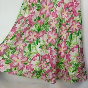 Lilly Pulitzer Floral Midi Dress Sz 2 Cotton Silk Blend Halter Neck Bow Tie Back thumbnail 7
