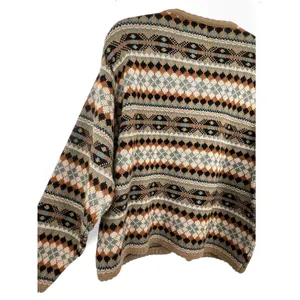 Tally-Ho Vintage L Aztec print cardigan wool blend Cardigan Knit 70's Womens thumbnail 7