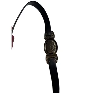 Chicos Womens Black Leather Belt W/ Two-Tone Decorative Buckle S/M SKU 6989 thumbnail 3