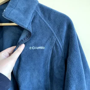 Columbia turquoise blue full zip fleece sweater jacket women's‎ size large thumbnail 2