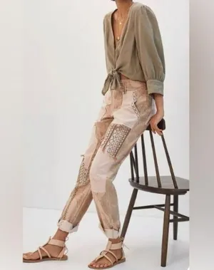 Anthropologie Pilcro The Camp Wanderer Patchwork Pants Waist 29 thumbnail 1