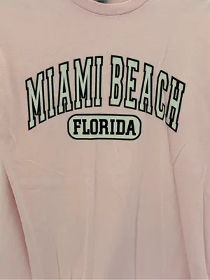 Pink Miami Beach Florida Graphic Tee thumbnail 2