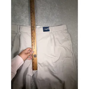NWT abercrombie beige wide leg dress pants pleated 35/20R Curve Love Plus Sloane thumbnail 9