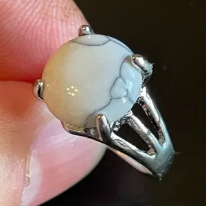 White gemstone S925 silver ring size 5.5 thumbnail 7