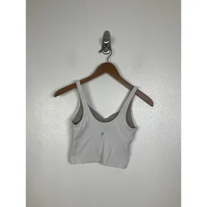 Lululemon Align Tank Top White Nulu Yoga Crop Top Size 2 thumbnail 2