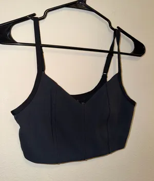 aerie Black Ribbed Sports Bralette thumbnail 1