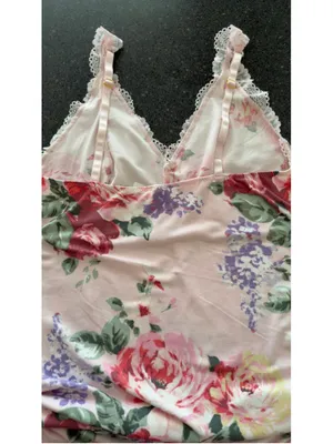 Flora Nikrooz Women's Lace Detail Floral Chemise Slip Nightgown – Size Large thumbnail 6