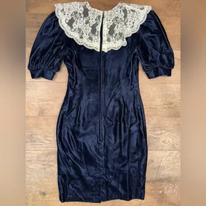 Vintage Jessica McClintock Gunne Sax Velvet Dress thumbnail 10