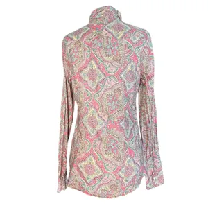 Tin Haul‎ Paisley Western Snap Shirt Pink Coral Turquoise Boho Cowgirl Small thumbnail 4