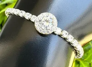Anne Klein faux diamond slider bracelet thumbnail 1