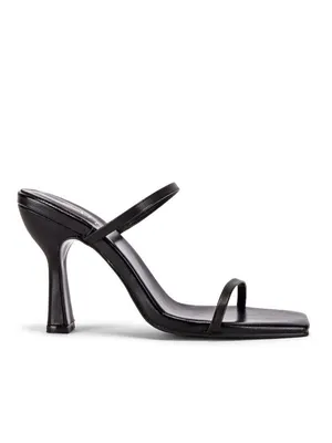 RAYE Rouge Leather Black Slip On Heeled Sandals thumbnail 4