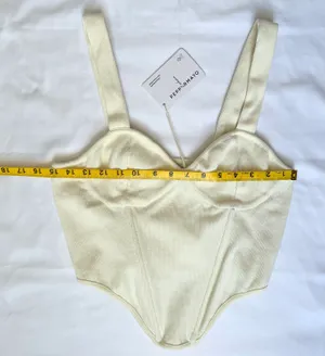 Peppermayo NWT Jaide Organic Cotton Rib Corset Top - Ivory - L thumbnail 11