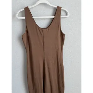 JLUXLABEL Pecan Alo Jumpsuit Brown Double Layer Scoop‎ Neck Bodycon Neutral XL thumbnail 7