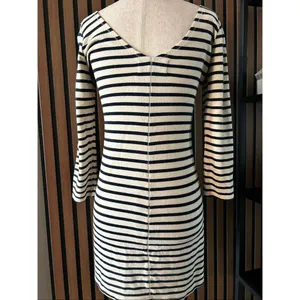 Abercrombie and Fitch striped black-and-white long sleeve dress size small thumbnail 4